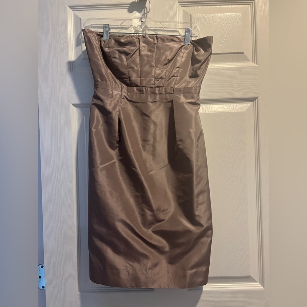 J Crew Strapless Gold Elegant Formal Mini Dress Size 6P